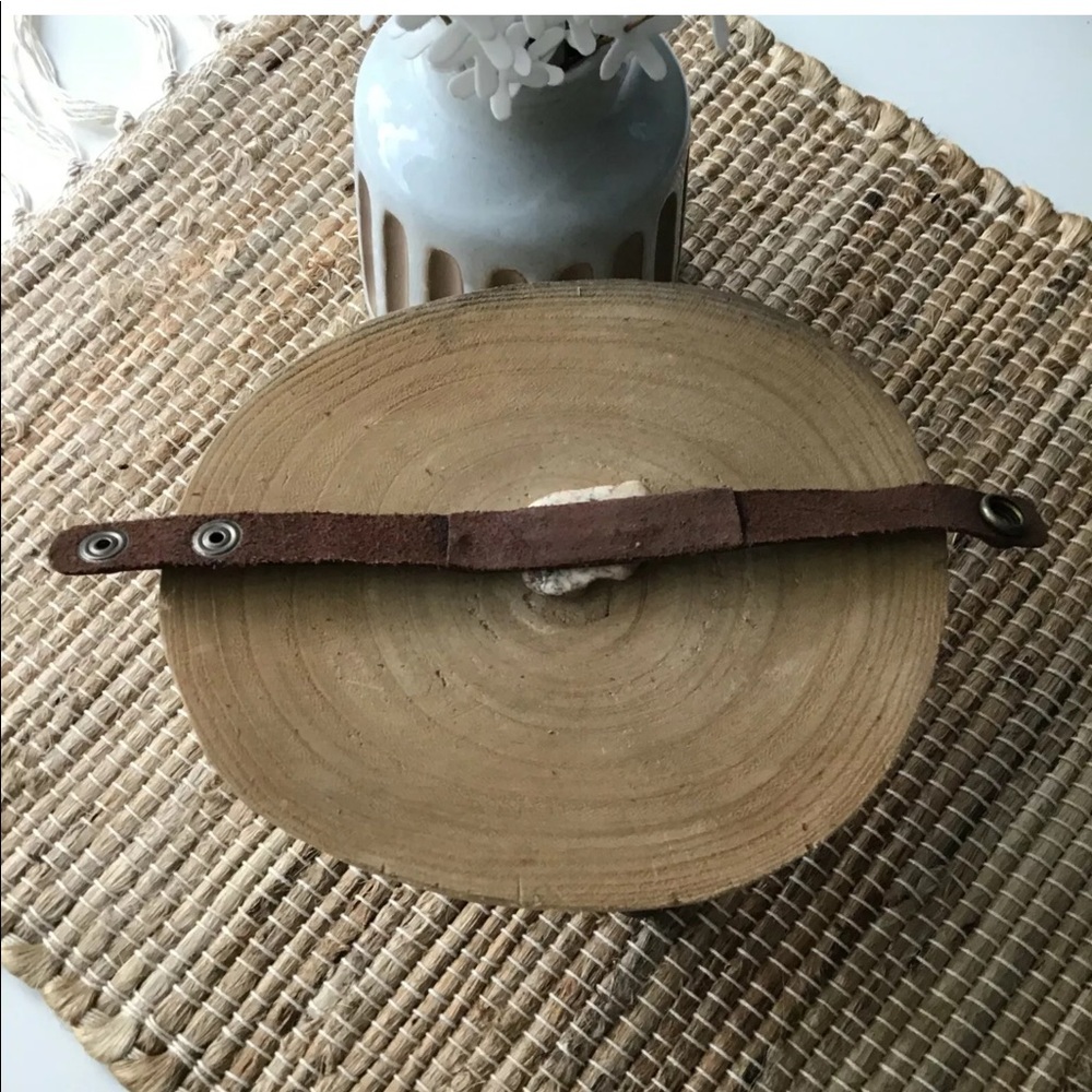 NEW 100% Leather Strap Bracelet Snap Mexico Boho Brown Ivory Festival Howlite - Picture 10 of 13